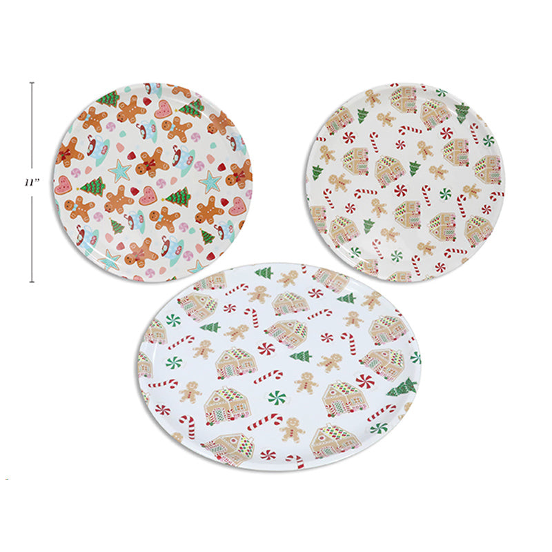 Xmas Serving Plate Rnd 28cm 3Asst