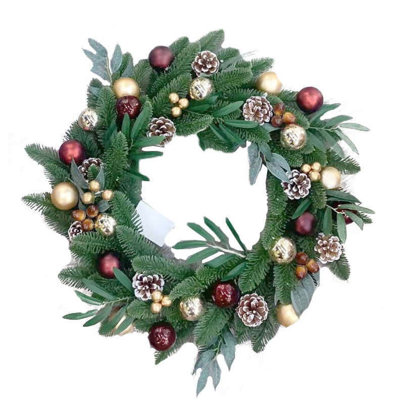 Xmas Wreath 50cm Pe W/Decor