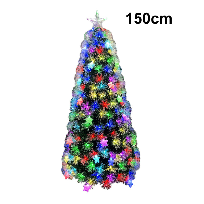 Xmas Tree F/O Green Multi Colour With Star 150cm