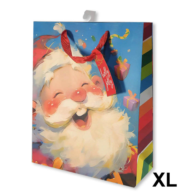 Xmas Gift Bag Happy Santa Xl 33*45*12.7cm