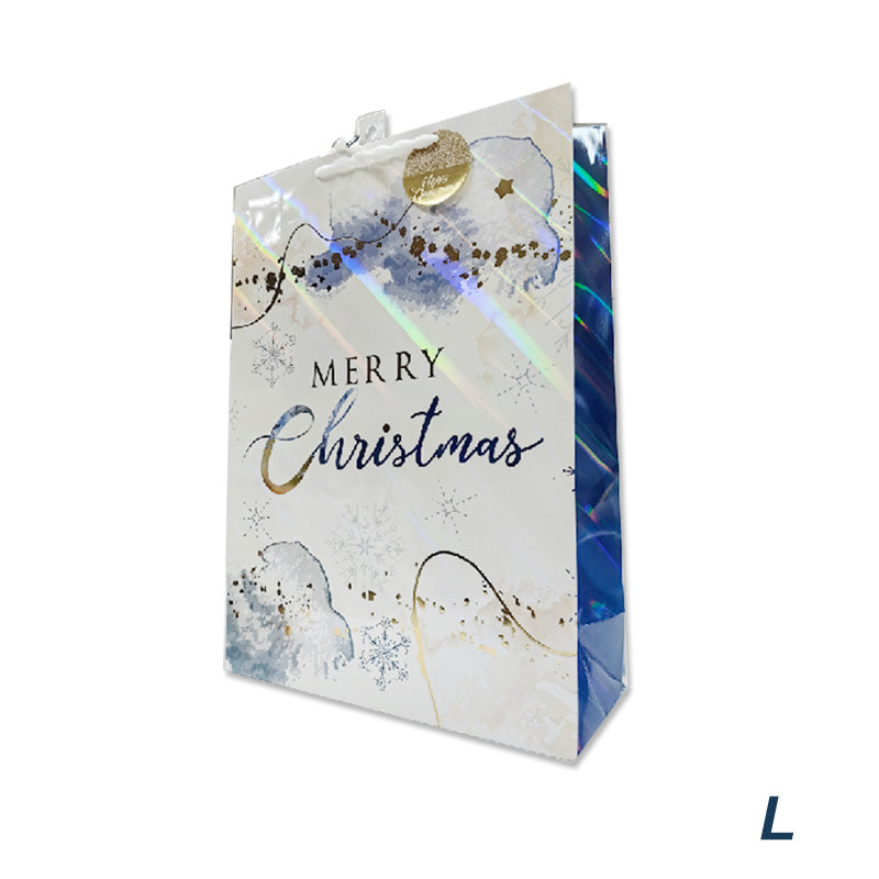 Xmas Gift Bag Laser Merry L 26*32*10cm