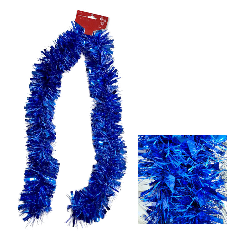 Xmas Tinsel Garland Chunky 15X183cm Blue