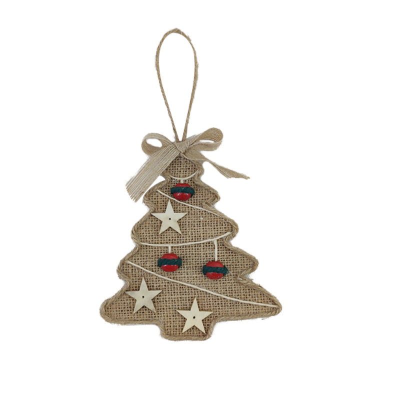 Xmas Hemp Tree Shape Hanger 26X16cm
