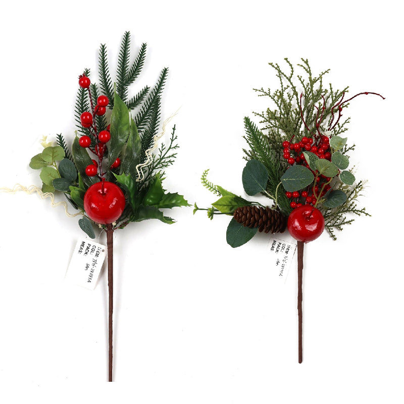 Berries & Leaf Pick 46cm +Apple 2Asst