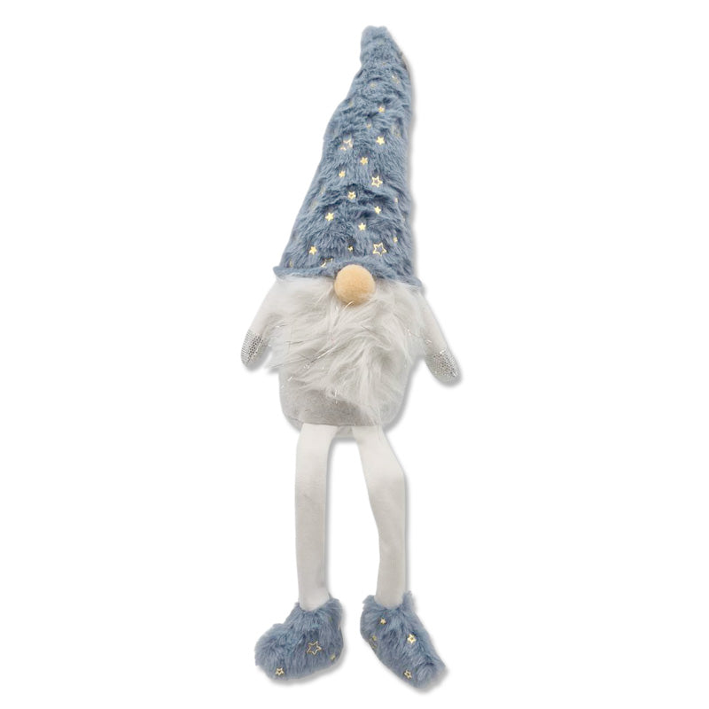 Plush Xmas Blue Gnome Dangling Feet 9X9X47cm