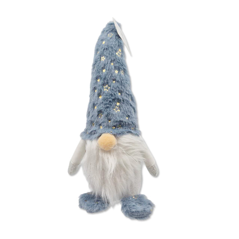 Plush Xmas Blue Gnome 9X9X31cm