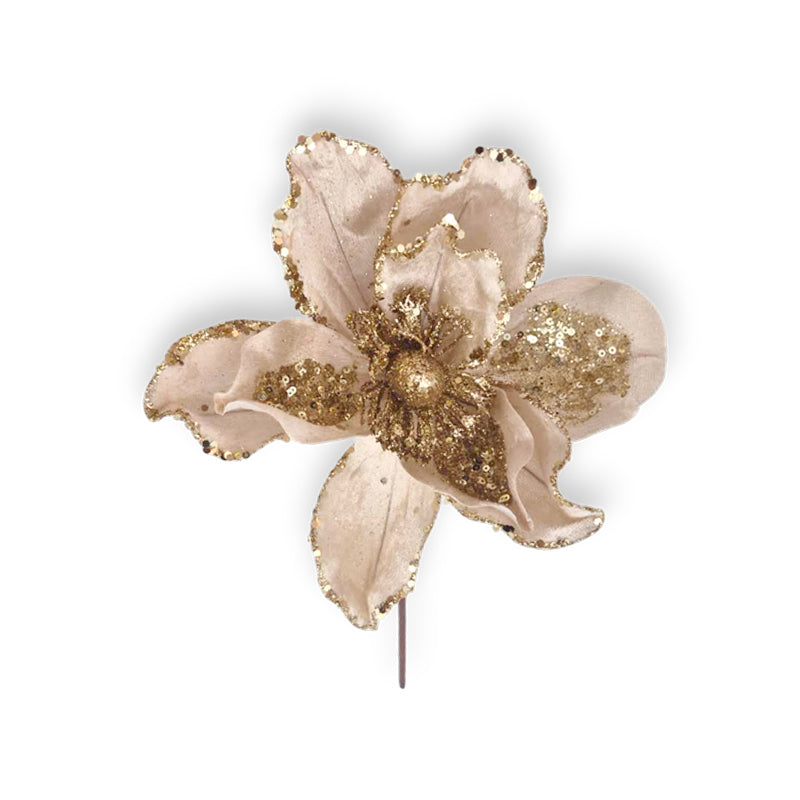 Xmas Flower 25*22cm Champagne