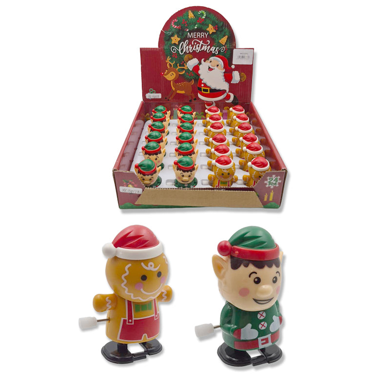 Xmas Toy Wind-Up Walking Character 2 Asst 6.5cm
