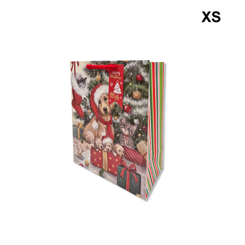 Xmas Gift Bag Dogs&Cats W/Gifts Xs 11.1*13.7*6.2cm