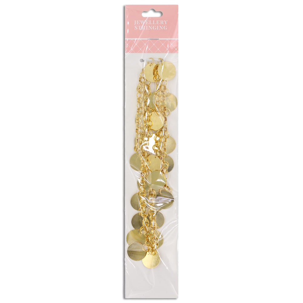 Chain 6mm Links 15mm Disks Gold