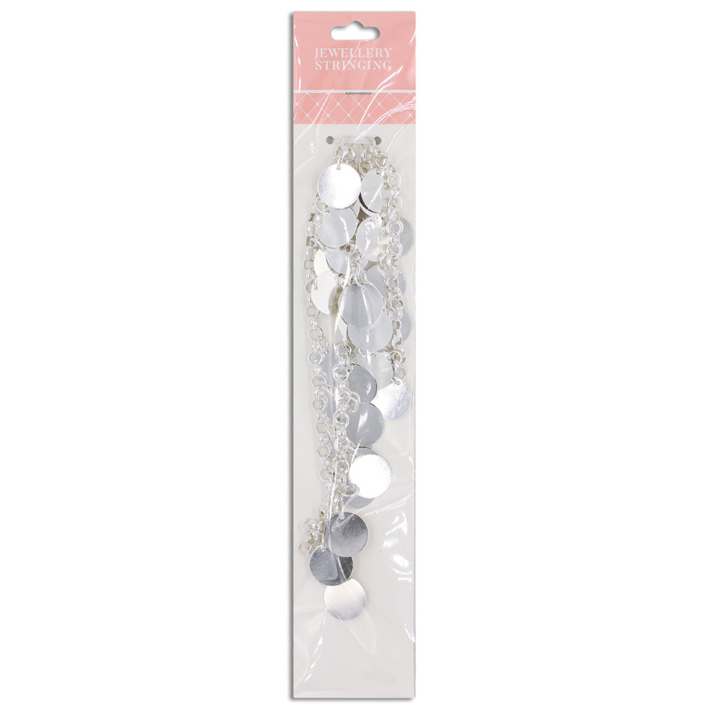 Chain 6mm Links 15mm Disks Bright Silver