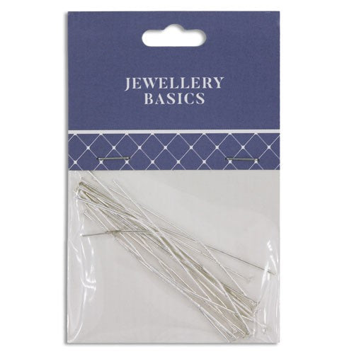 Head Pins 60mm 15pcs Silver