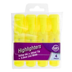 Yellow Highlighters 4pk