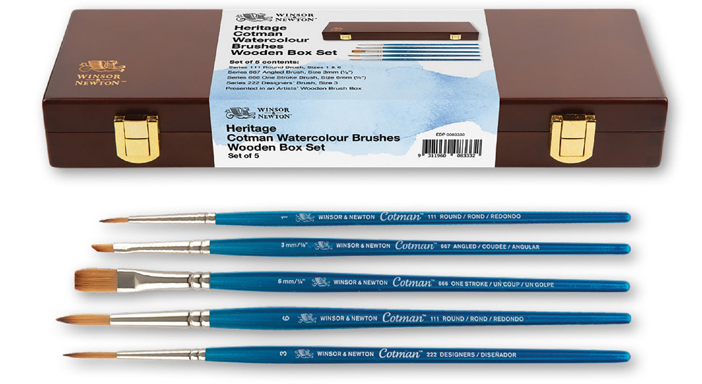 WN COTMAN BRUSH HERITAGE WOODEN BOX