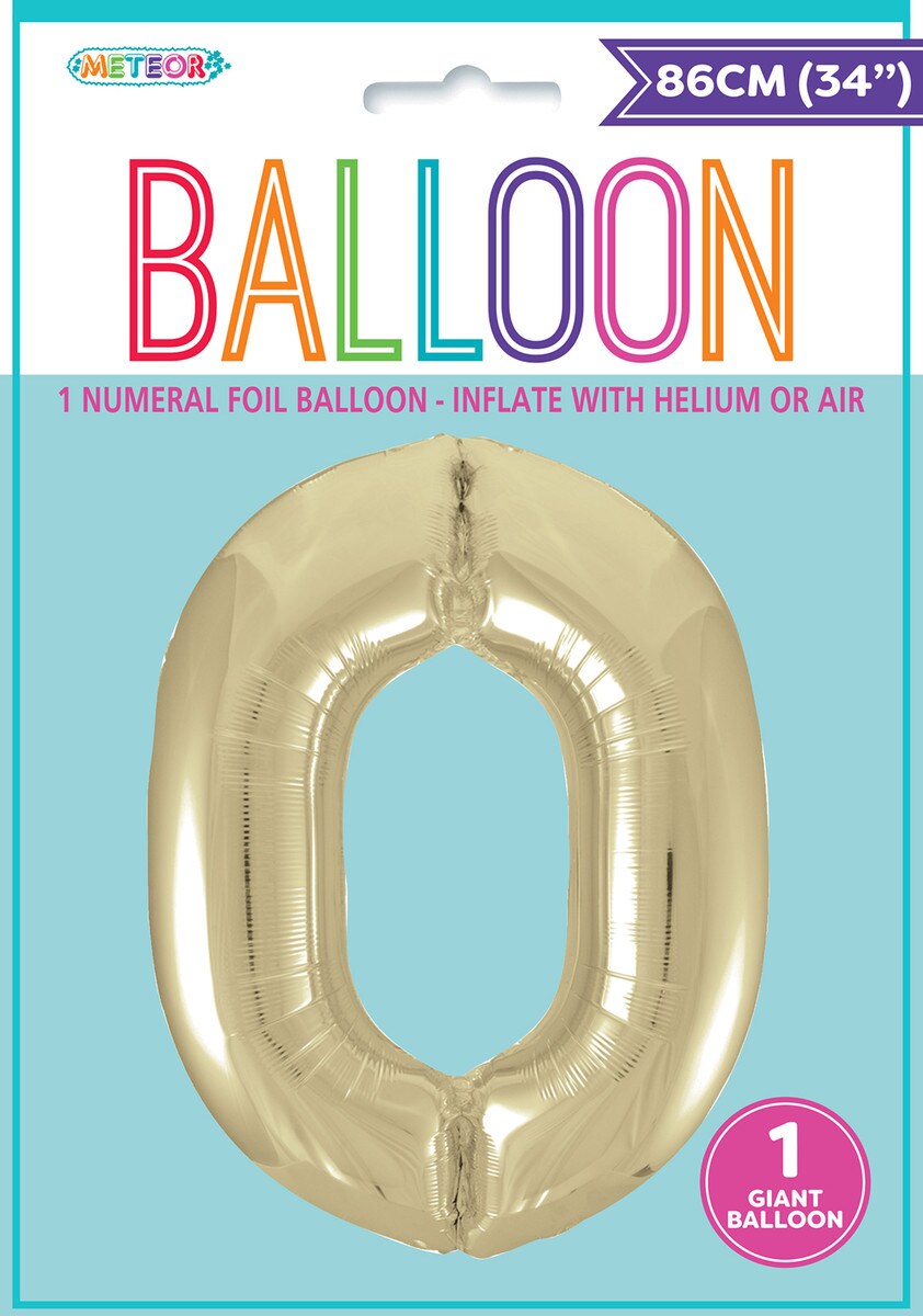 Giant Number Balloon 86cm - Champagne Gold 0