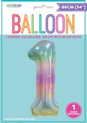 Balloon Giant Number 86cm - Pastel Rainbow #1