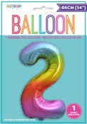 Balloon Giant Number 86cm - Rainbow #2
