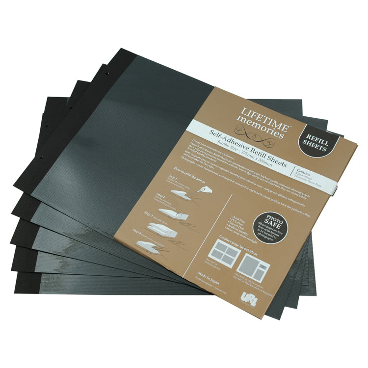Ncl Self Adhesive Refills Jumbo - 5 Sheets Black