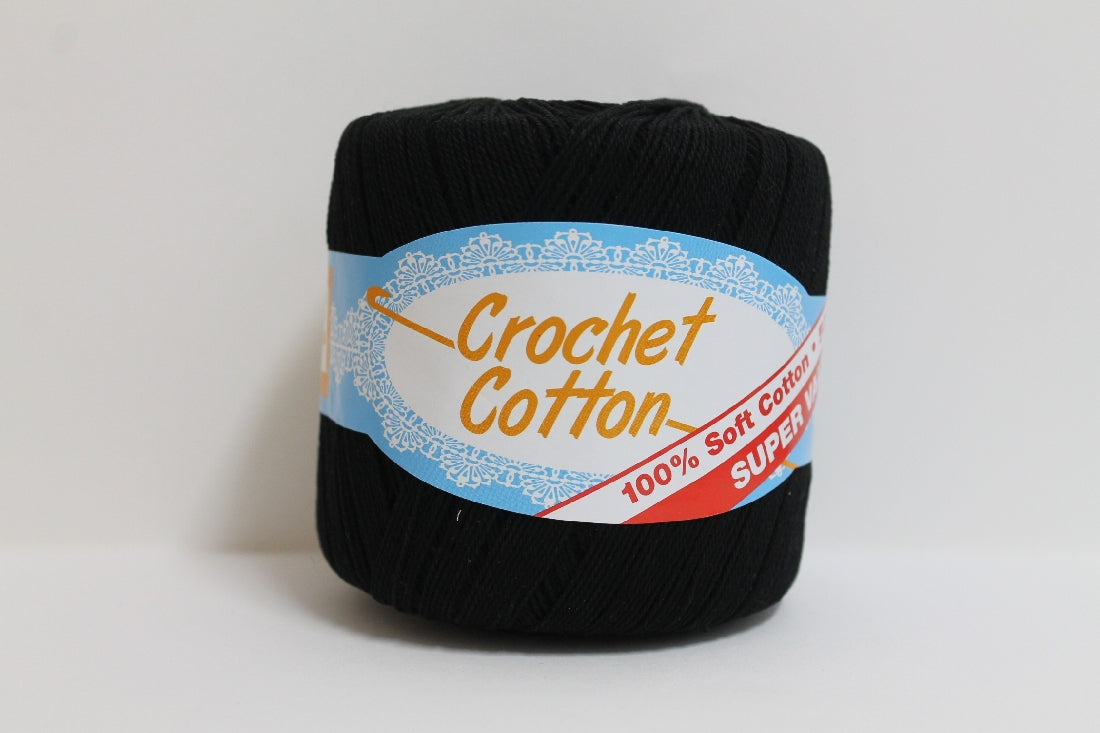 Crochet Cotton 4ply 50g Black