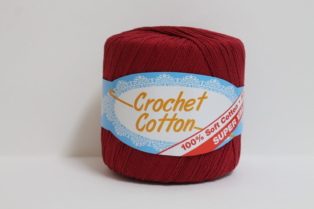 Crochet Cotton 4ply 50g Burgundy