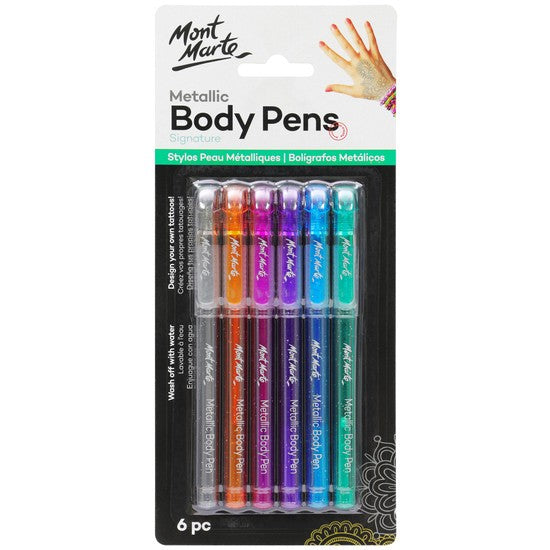 M.M. Metallic Body Pens 6pc