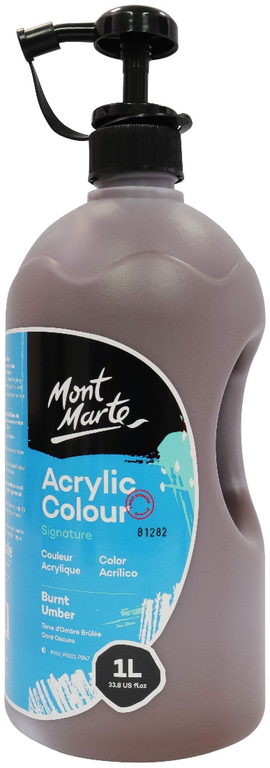 M.M. Studio Acrylic 1l Burnt Umber