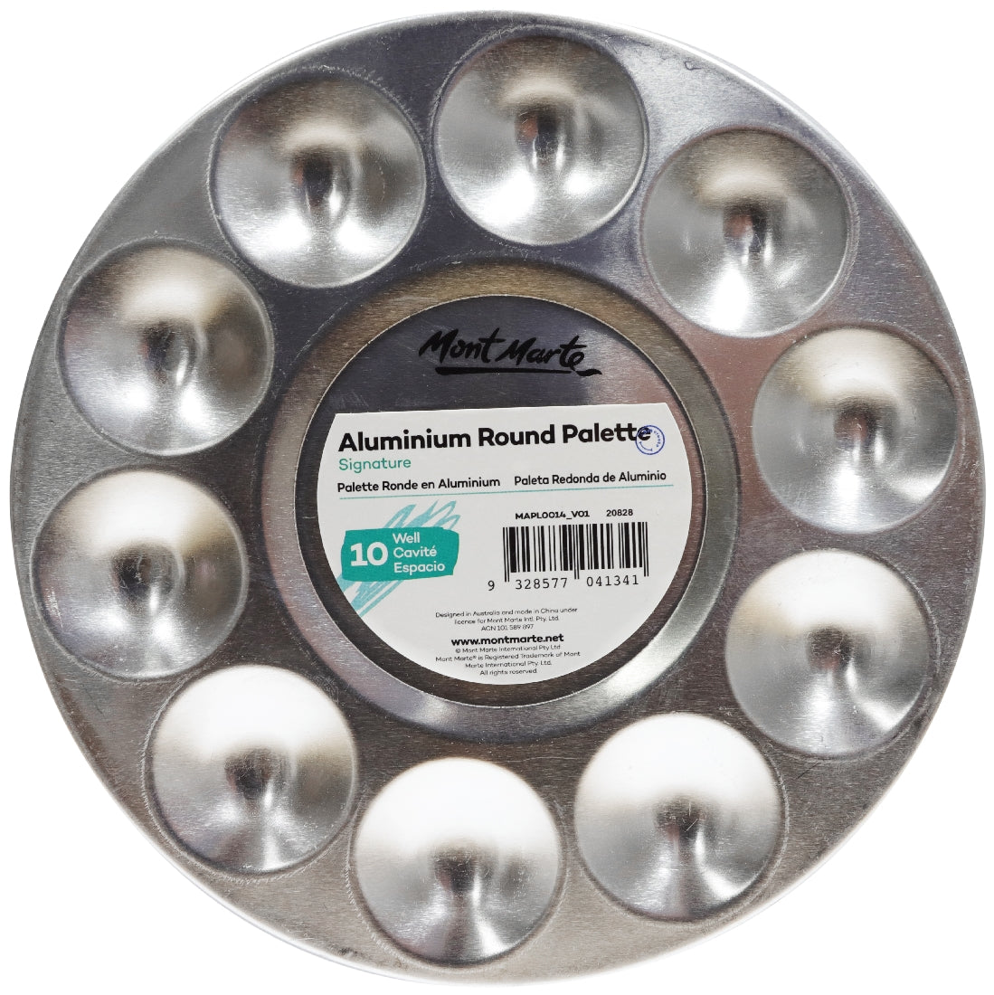 M.M. Aluminium Round Palette 10 Well