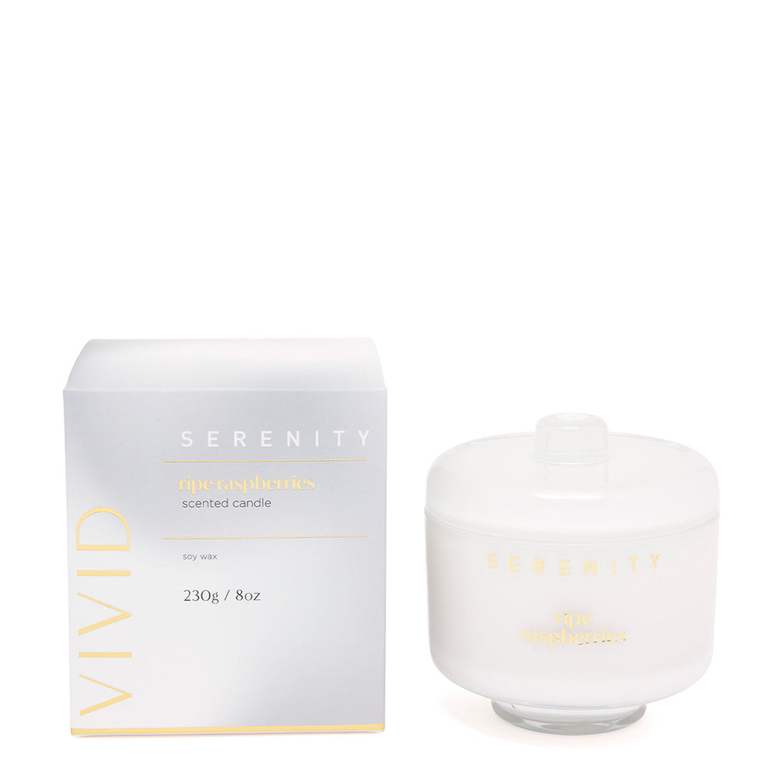 Serenity Home Vivid 230g Candle - Ripe Raspberries