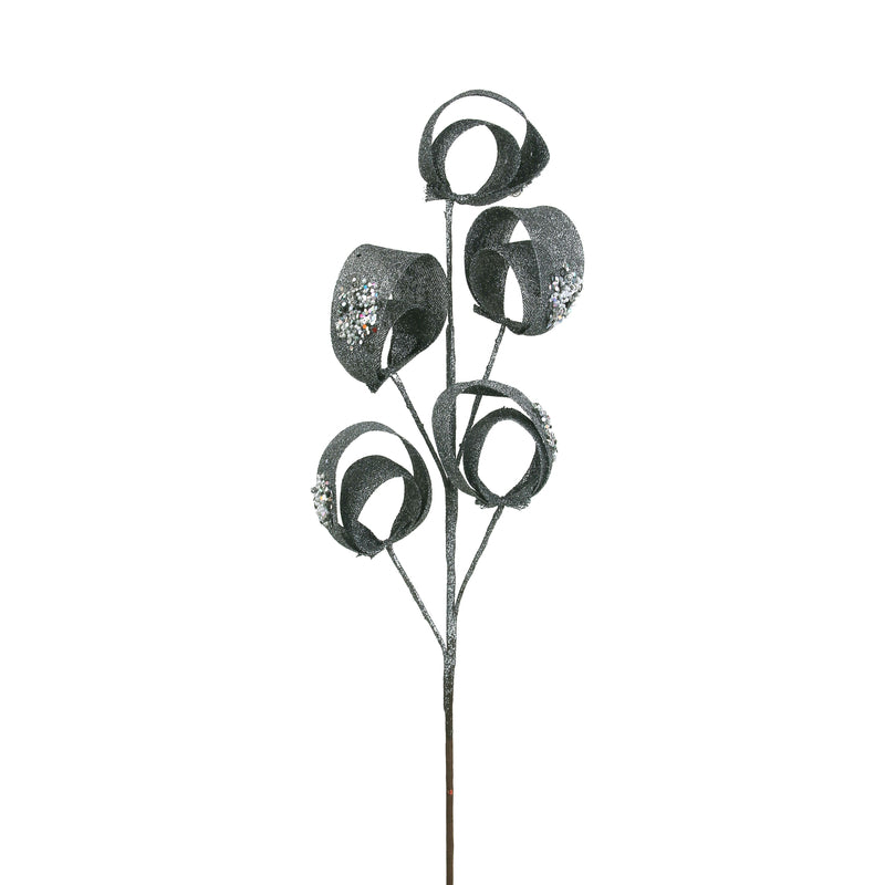66cm Gumetal Glitter Stem