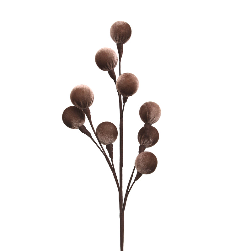 58cm Mocha Velvet Ball Stem
