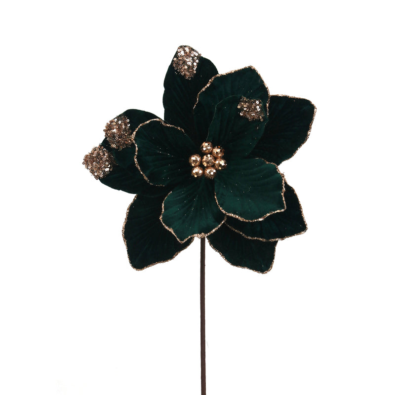 26cm Emerald Green Poinsettia W/50cm Stem
