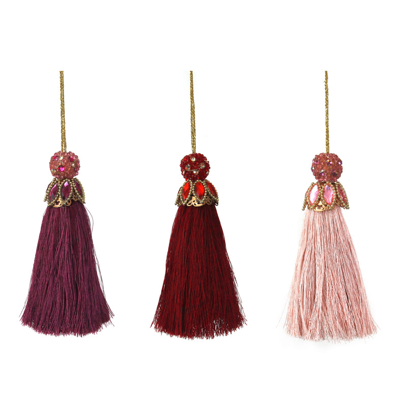 3A 13cm Tassels Rose Pink Plum Purple Cherry Red