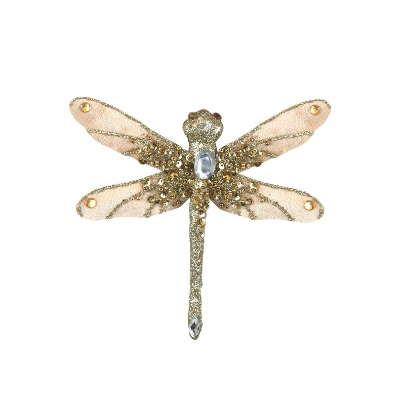 16X2X16cm Champagne Beaded Dragonfly