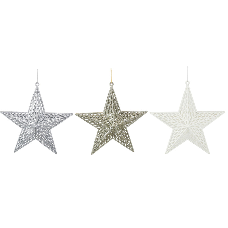 3A 28cm Glitter Star Silver Champagne White