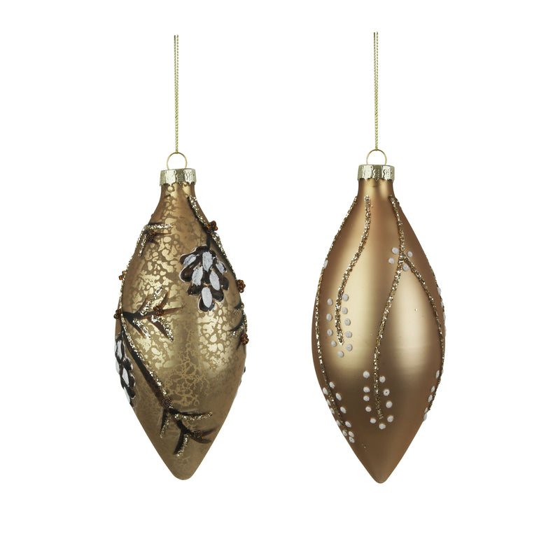 2A 6X13cm Champagne Glass Finials W/Handpainted Finishes
