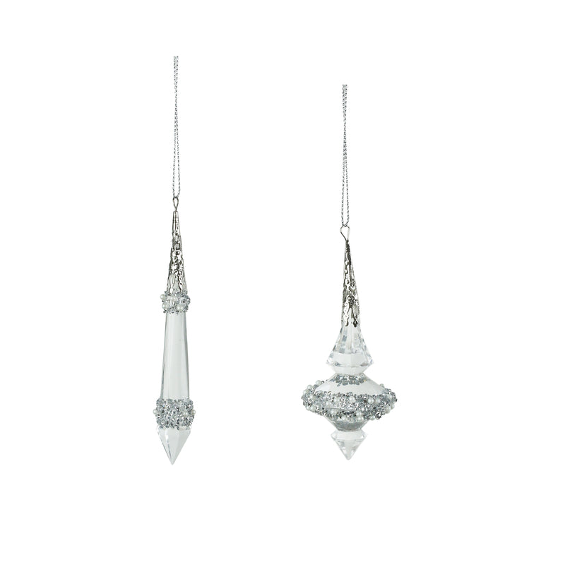 2A 13cm Clear Acrylic Drop Tree Decos