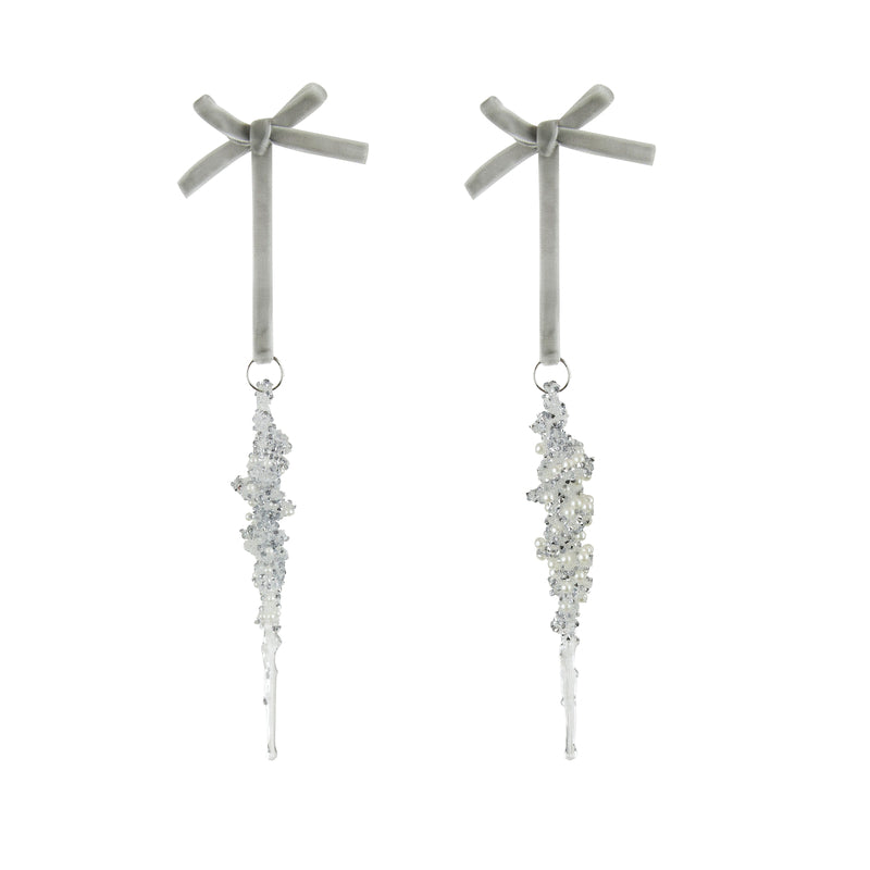 2Pk 2X12.6cm Acrylic Icicle Drop