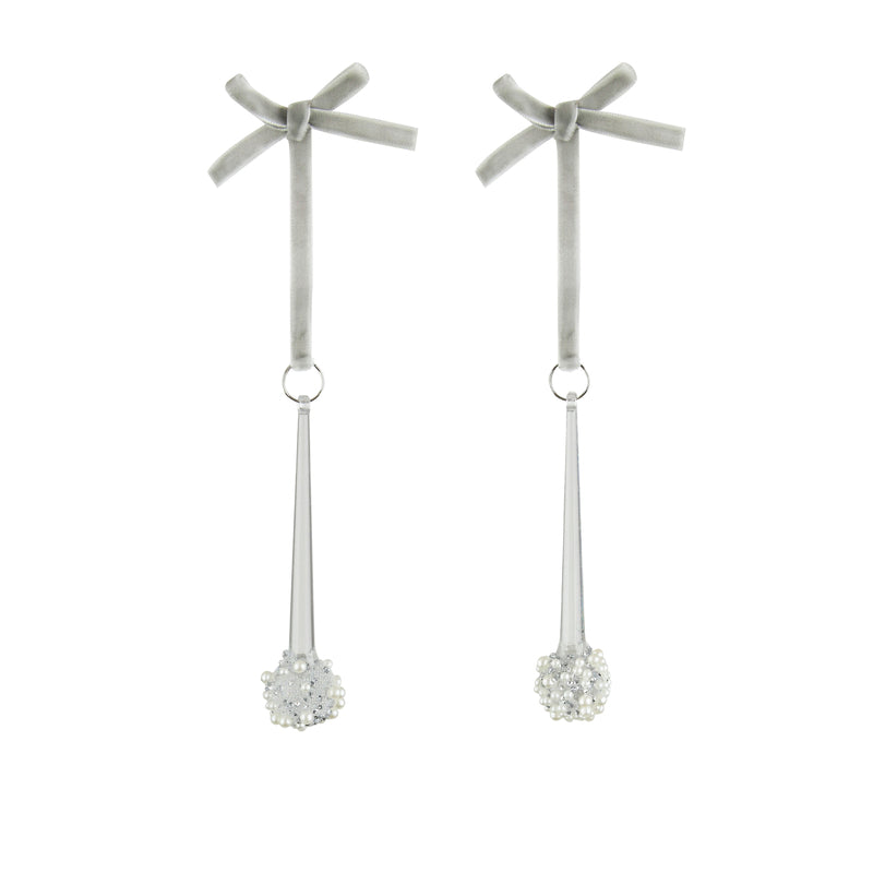 2Pk 2X13cm Acrylic Icicle Drop