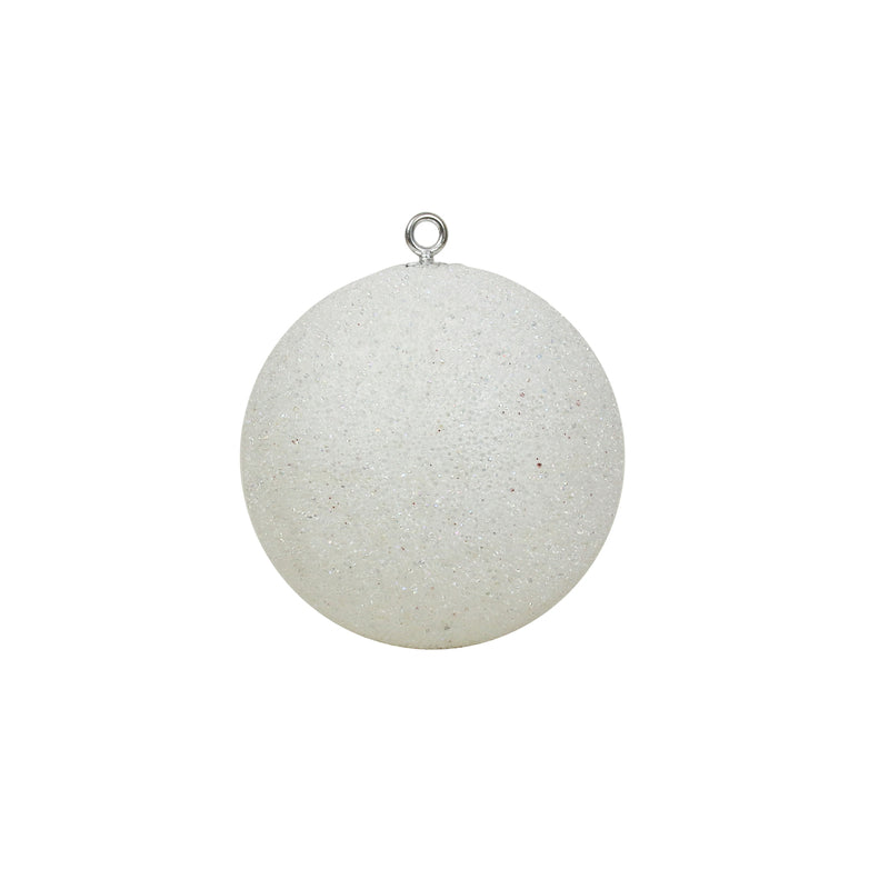 20cm White Sparkly Bauble