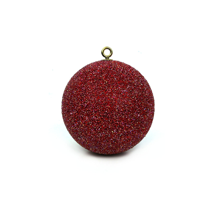 20cm Cherry Red Beaded Bauble