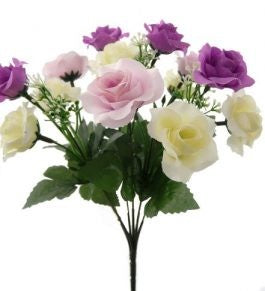 Mini Rose Bunch 32cm Purple