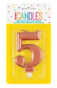 Met R/gold B'day Candle - Number 5