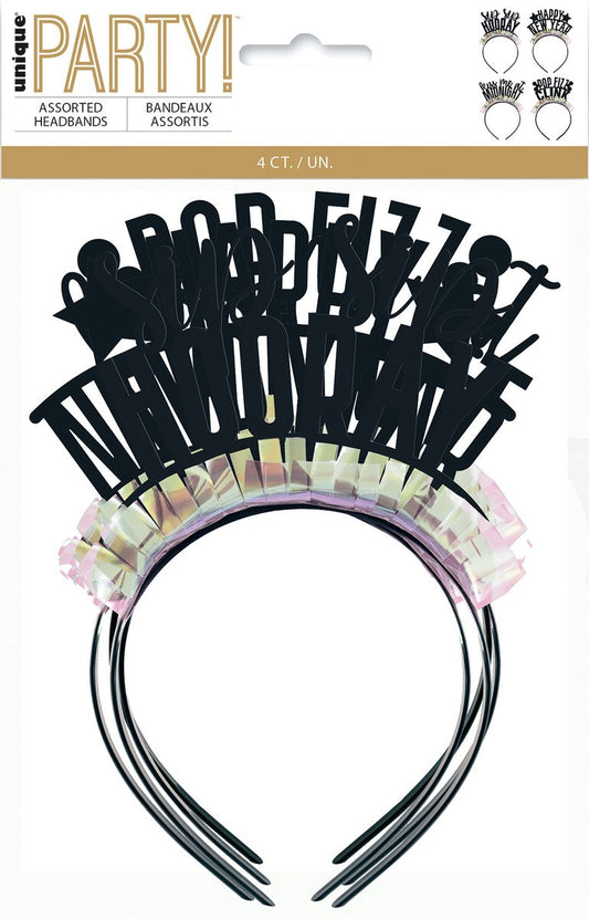 New Years Eve Party Headband 4 Pack Iridescent