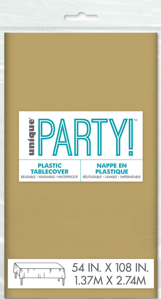 PLASTIC TABLECLOTH 1.37x2.74M - GOLD