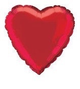 Foil Balloon 45cm Heart Metallic Red