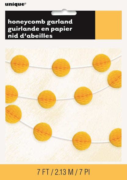 Honeycomb Ball Garland - Yellow
