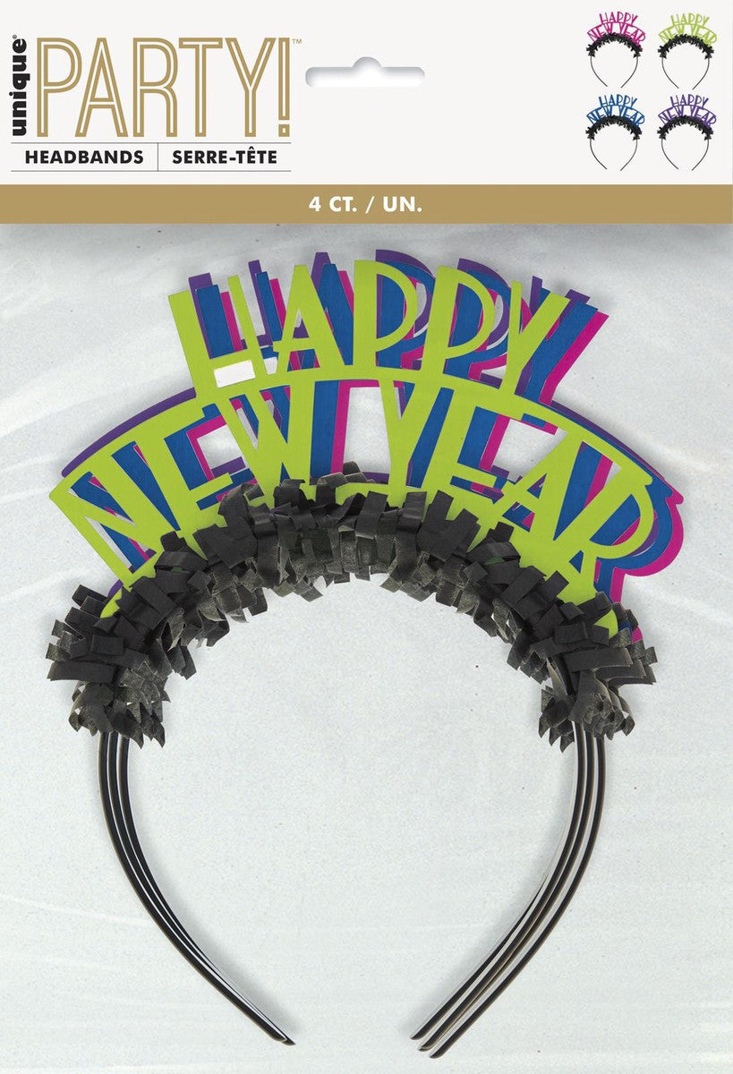 Neon New Years Headband 4 Pack