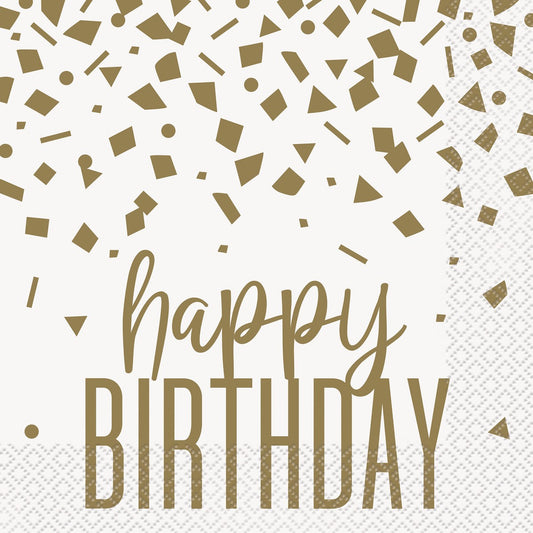 Gold B/day 16pklunch Napkins