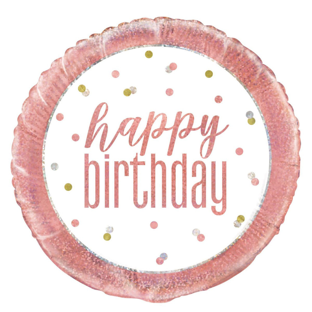 Rose Gold "Happy Birthday" 45cm (18") Foil Prismatic Balloon 