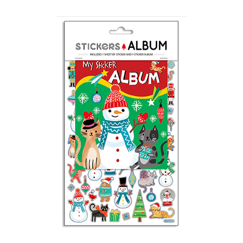 Xmas Stickers Album Set 15X13cm Sticker Album + 1Sheet 23X15.5 Stickers
